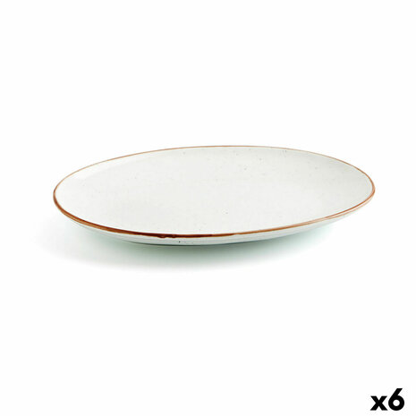 Serveerschaal Ariane Terra Ovalen Keramisch Beige (Ø 32 cm) (6 Stuks) 1