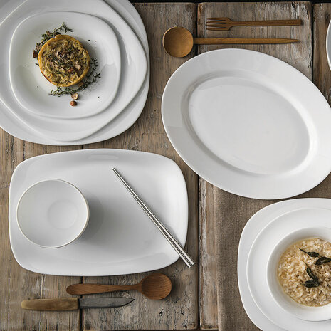 Serveerschaal Bormioli Rocco Parma Rechthoekig Wit Glas (18 x 21 cm) (24 Stuks) 2