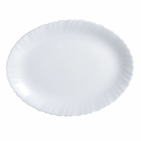 Serveerschaal Luminarc Feston Ovalen Wit Glas (Ø 33 cm) (6 Stuks) 2