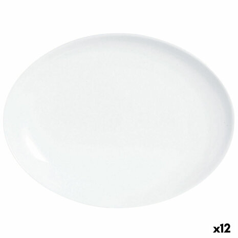 Serveerschaal Luminarc Diwali Ovalen Wit Glas (33 x 25 cm) (12 Stuks) 1
