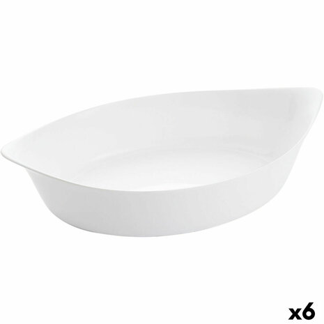 Serveerschaal Luminarc Smart Cuisine Ovalen Wit Glas 6 Stuks 38 x 22 cm 1
