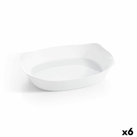 Serveerschaal Luminarc Smart Cuisine Rechthoekig Wit Glas 38 x 27 cm (6 Stuks) 1