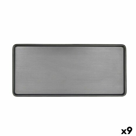 Serveerschaal Bidasoa Gio Grijs Plastic 31,5 x 14,5 cm (9 Stuks) 1