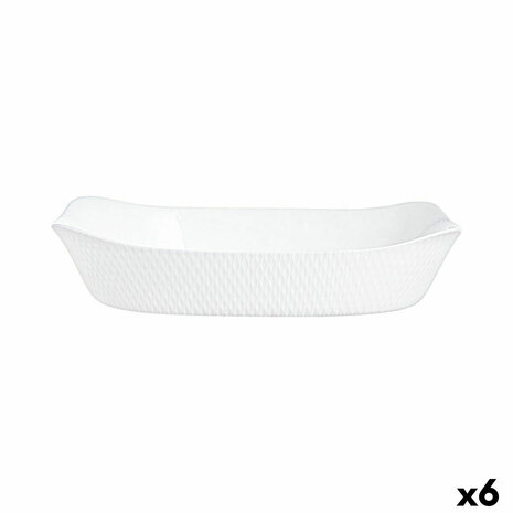 Serveerschaal Luminarc Smart Cuisine Wit Glas 34 x 25 cm (6 Stuks) 1