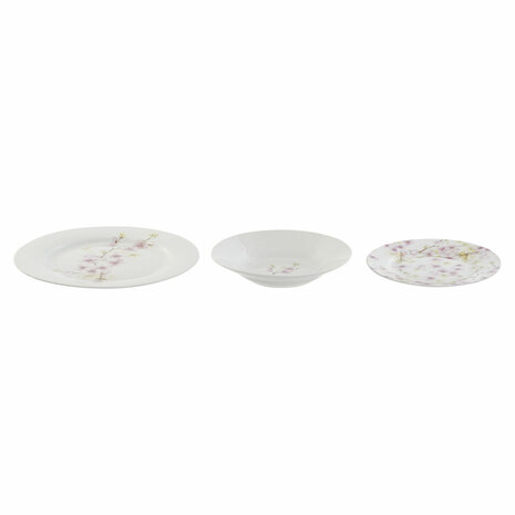 Serviesset Home ESPRIT Wit Groen Roze Porselein 18 Onderdelen 27 x 27 x 2 cm 1