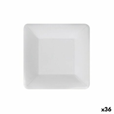 Bordenset Algon Wegwerp Wit Karton Vierkant 18 cm (36 Stuks) 1