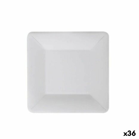 Bordenset Algon Wegwerp Wit Karton Vierkant 18 cm (36 Stuks) 1