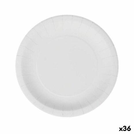 Bordenset Algon Wegwerp Wit Karton 20 cm (36 Stuks) 1