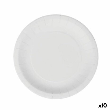 Bordenset Algon Wegwerp Wit Karton 20 cm (10 Stuks) 1