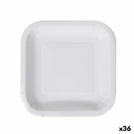 Bordenset Algon Wegwerp Wit Karton 20 cm (36 Stuks) 1