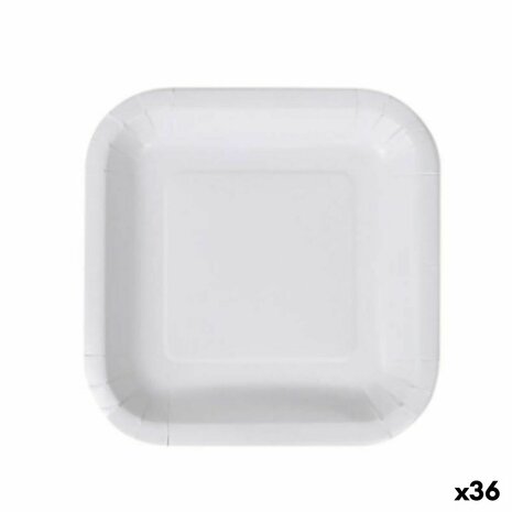 Bordenset Algon Wegwerp Wit Karton 20 cm (36 Stuks) 1