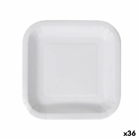 Bordenset Algon Wegwerp Wit Karton 23 cm (36 Stuks) 1