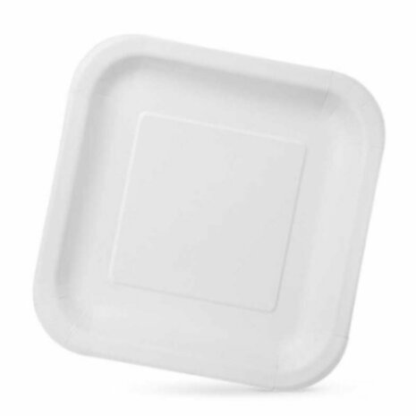 Bordenset Algon Wegwerp Wit Karton 23 x 23 x 1,5 cm (10 Stuks) 2