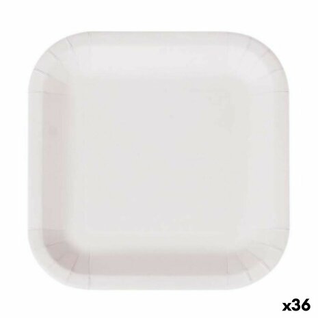 Bordenset Algon Wegwerp Wit Karton 26 cm (36 Stuks) 1