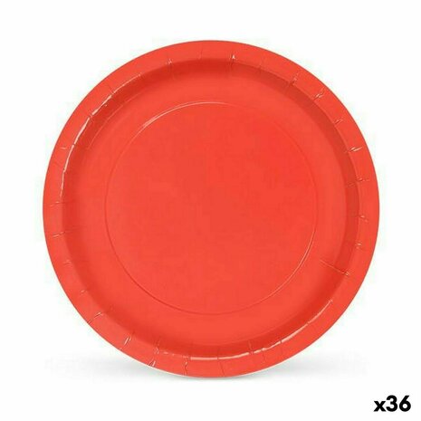 Bordenset Algon Wegwerp Karton Rood 10 Onderdelen 20 x 20 x 1,5 cm (36 Stuks) 1