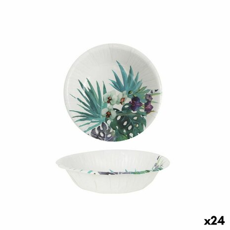 Bordenset Algon Wegwerp Karton Tropisch 6 Onderdelen 450 ml (24 Stuks) 1