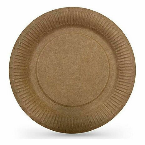 Bordenset Algon Wegwerp Kraftpapier 12 Onderdelen 18 cm (24 Stuks) 2