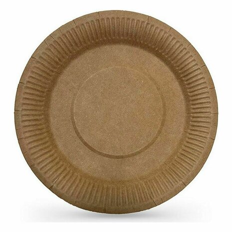 Bordenset Algon Wegwerp Kraftpapier 3 Onderdelen 28 cm (24 Stuks) 2