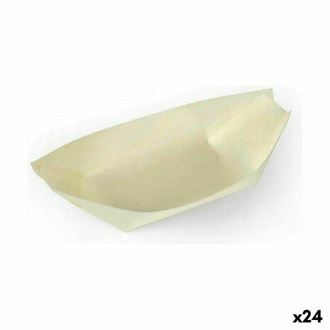 Kommenset Algon Wegwerp Hout 10 Onderdelen 12,5 cm (24 Stuks) 1