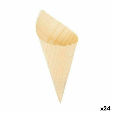 Kommenset Algon Kegels Wegwerp Hout 5 Onderdelen 24 cm (24 Stuks) 1