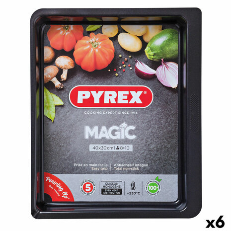 Ovenschaal Pyrex Magic Rechthoekig Metaal 6 Stuks 40 x 31 cm 1
