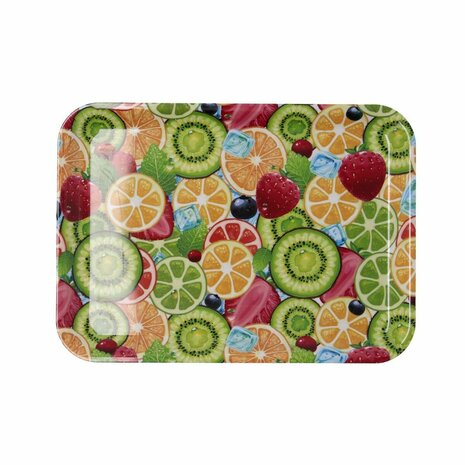 Ontbijtdienblad Quid Habitat Multicolour Plastic 32 x 23 x 1,7 cm Met handvatten Vruchten (12 Stuks) 2