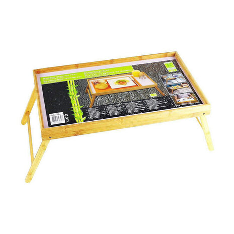 Opvouwbaar dienblad voor bed Hout Wit (50 x 30 x 22 cm) 2