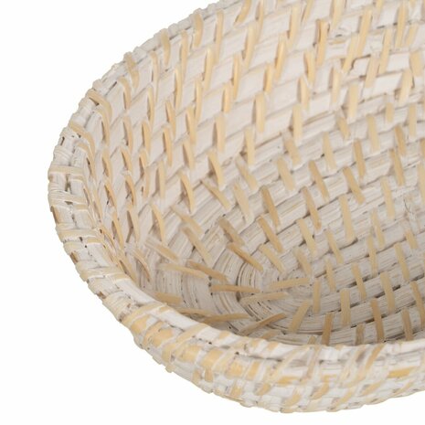 Dienblad Wit Bamboe Rotan 29 x 22 x 7 cm (2 Stuks) 5