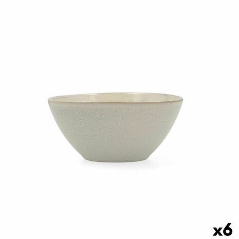 Kom Bidasoa Ikonic Keramisch Wit (15,8 x 15 x 7 cm) (Pack 6x) 2