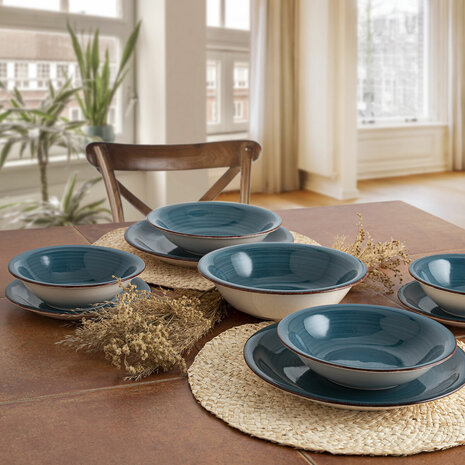 Kom Quid Vita Keramisch Blauw (18 cm) (Pack 6x) 4
