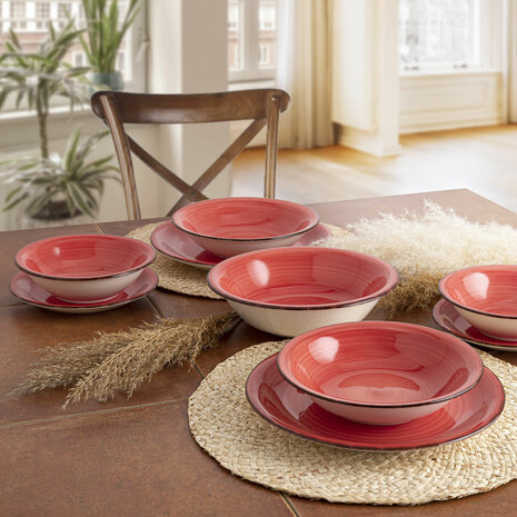 Kom Quid Vita Keramisch Rood (18 cm) (Pack 6x) 4