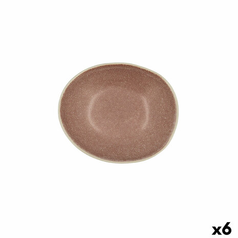 Kom Bidasoa Gio 15 x 12,5 x 4 cm Keramisch Bruin (6 Stuks) 1