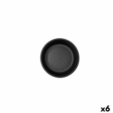 Kom Bidasoa Fosil Zwart Keramisch 11,8 x 11,8 x 5,9 cm (6 Stuks) 1