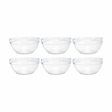 Kom Transparant Glas (250 ml) (6 Stuks) 2