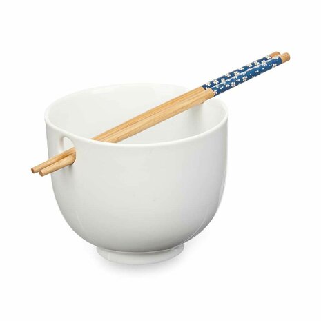 Kom Wit Bamboe 24 x 10,7 x 13,3 cm Chopsticks asiatico/oriental (12 Stuks) 2