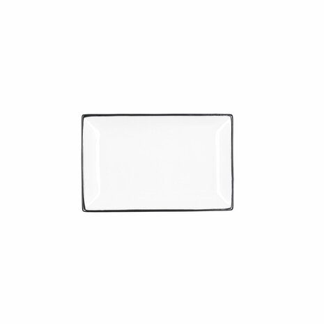 Snackdienblad Quid Gastro Wit Zwart Keramisch 20 x 13 x 2 cm (6 Stuks) 4