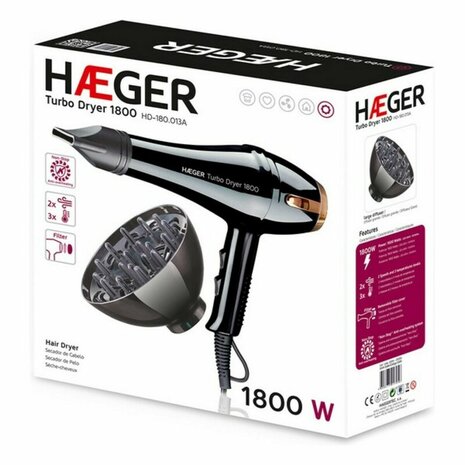 Föhn Haeger HAEGER TURBO DRYER 1800 W Zwart 3