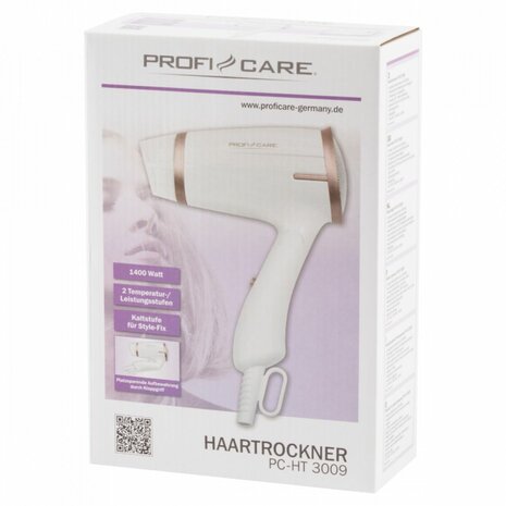 Föhn ProfiCare PC-HT 3009 Wit Champagne Afgedrukt 1400 W 4