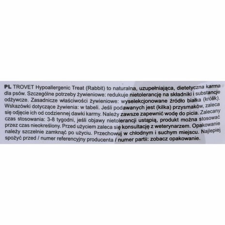 Voer Trovet Hypoallergenic Volwassen Konijn 250 g 2