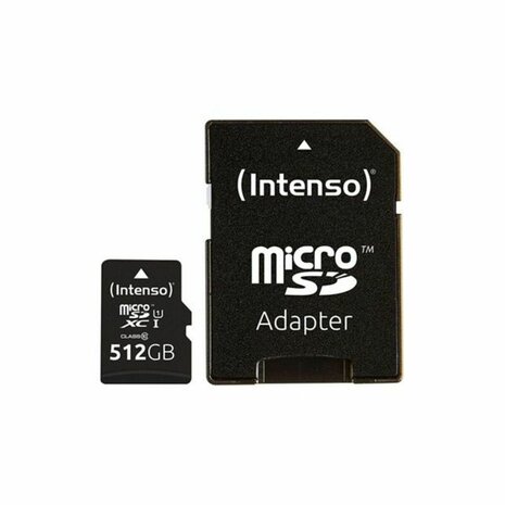 Micro SD kaart met adapter INTENSO 3423493 512 GB 45 MB/s 512 GB 3