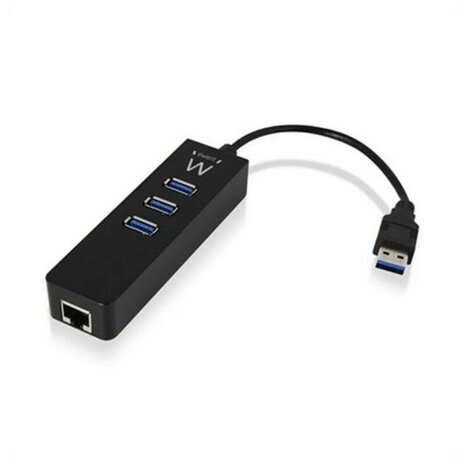USB-HUB Ewent AAOAUS0127 3 x USB 3.1 RJ45 Plug and Play 1