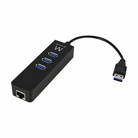 USB-HUB Ewent AAOAUS0127 3 x USB 3.1 RJ45 Plug and Play 3