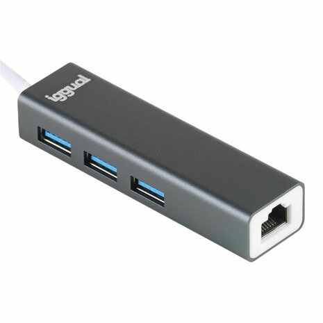 USB-HUB iggual IGG319260 Zwart Grijs 3