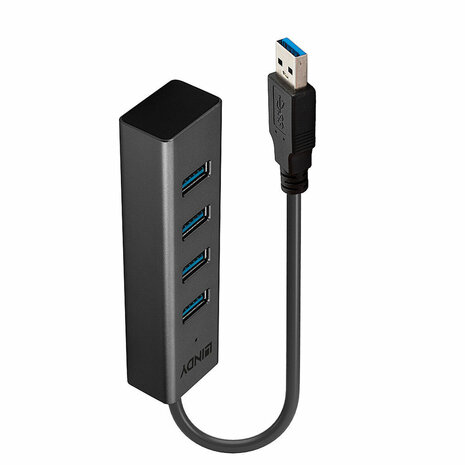 USB-HUB LINDY 43324 Zwart 1