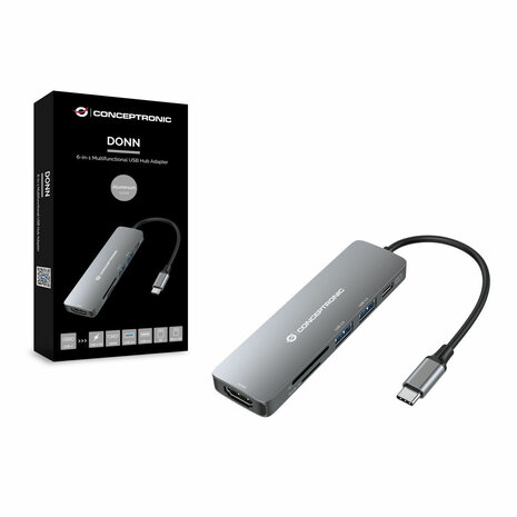 USB-HUB Conceptronic DONN11G Grijs 3
