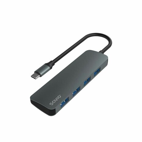 USB-HUB-C 4 Poorten Savio AK-54 Grijs 1