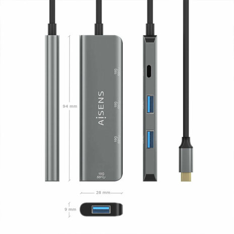 USB-HUB Aisens A109-0764 Grijs (1 Stuks) 3