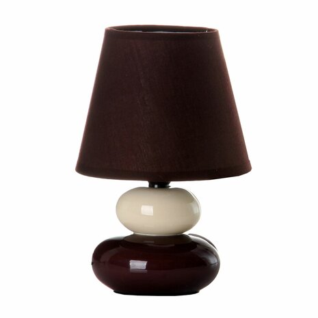 Bureaulamp Bruin Crème PVC Stof Keramisch 40 W 15 x 15 x 23 cm 1