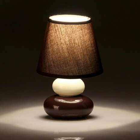 Bureaulamp Bruin Crème PVC Stof Keramisch 40 W 15 x 15 x 23 cm 5