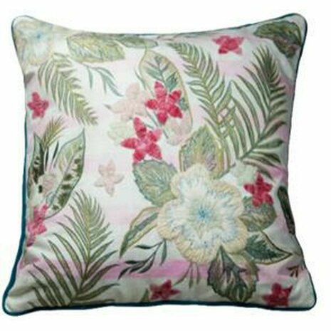 Kussenhoes DKD Home Decor 60 x 1 x 40 cm Roze Groen Tropisch 1